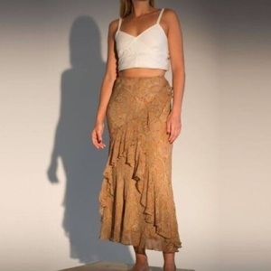 Paisley ruffled midi Lauren by Ralph Lauren skirt LARGE